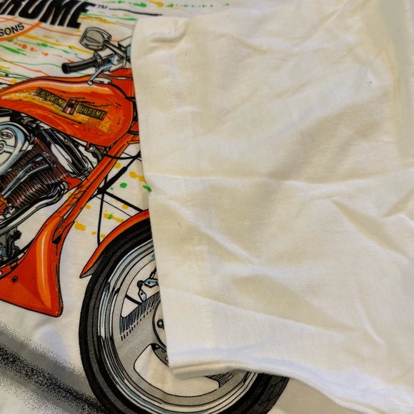 Vintage single stitch 1993 Custom Chrome Motorcycle T shirt X Large Hanes - Picture 6 of 9